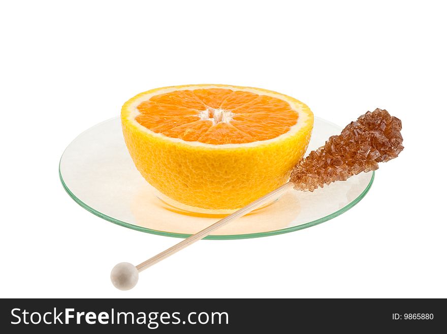 Cup of orange, isolated on white background