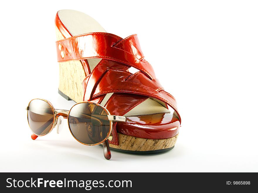 Red Shoe and Sunglasses