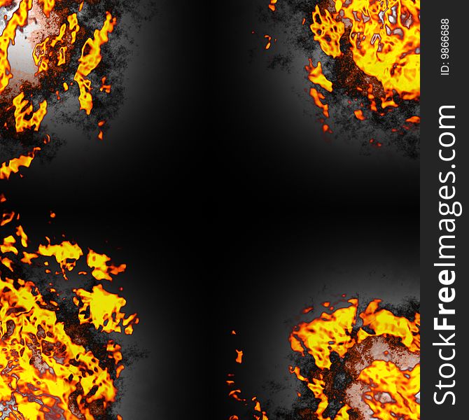 Fire corners illustration over black background. Fire corners illustration over black background