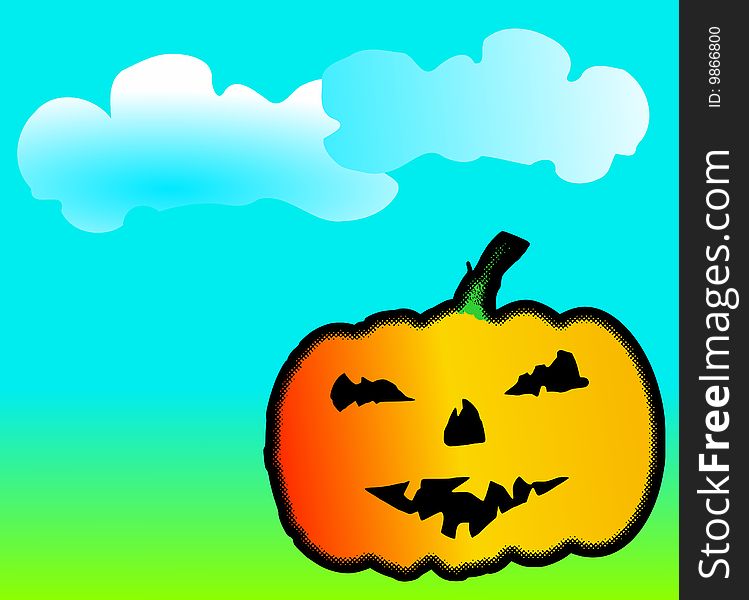 Vector image of an happy halloween pumpkin. Vector image of an happy halloween pumpkin