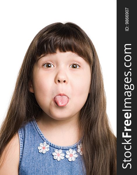 Photo of a girl sticking out her tongue