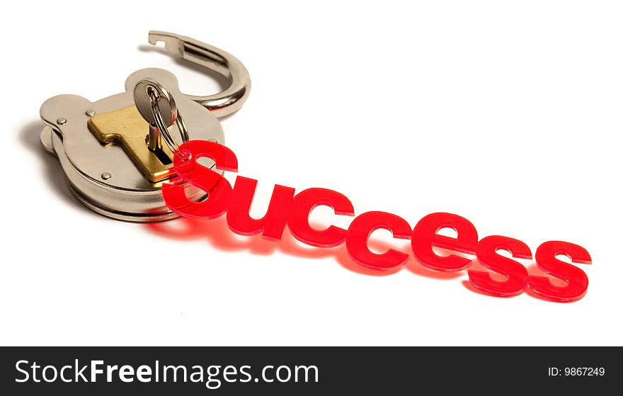 Unlock success on white isolated. Unlock success on white isolated