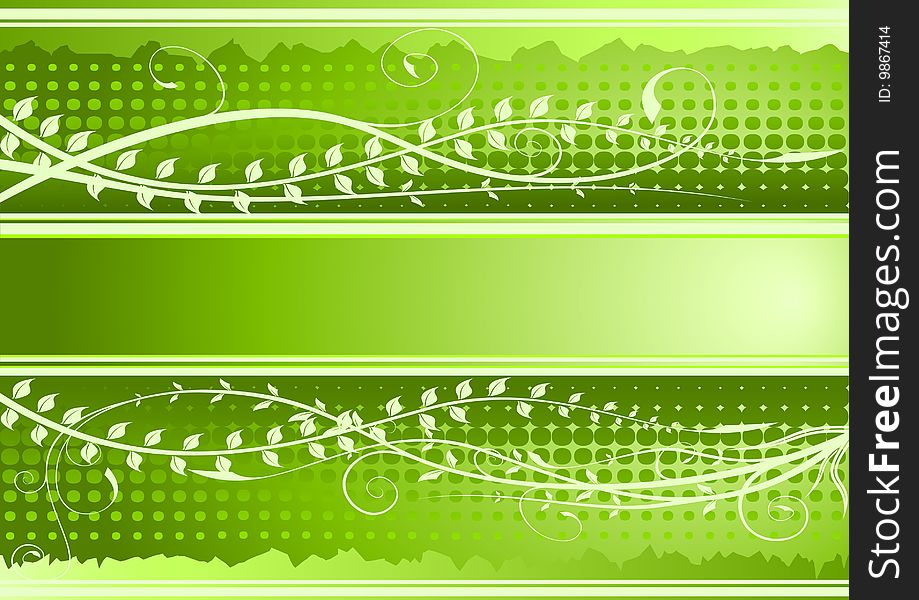 Green floral background with copy-space. Additional vector format in EPS (v.8).