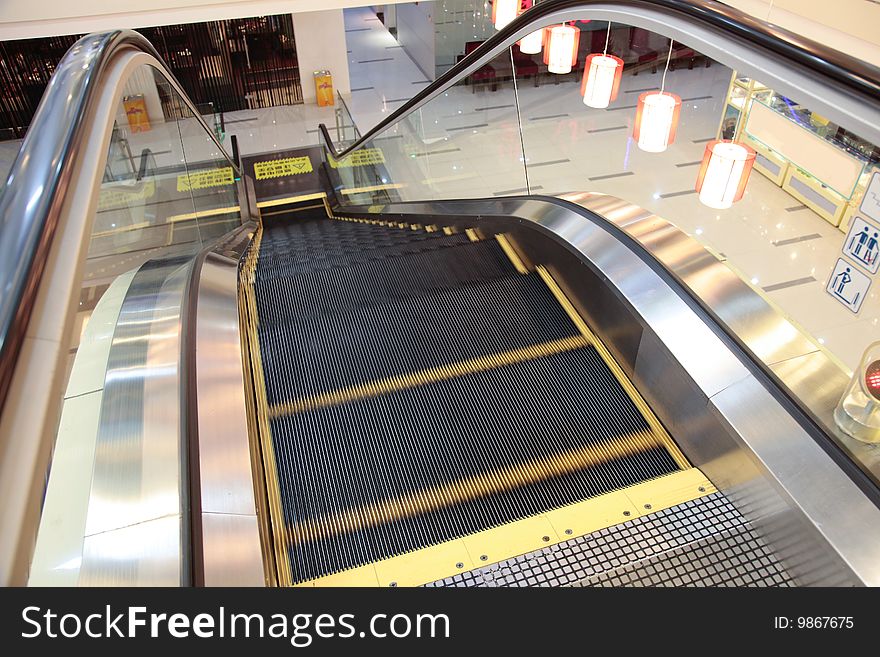 The escalator of the airport.