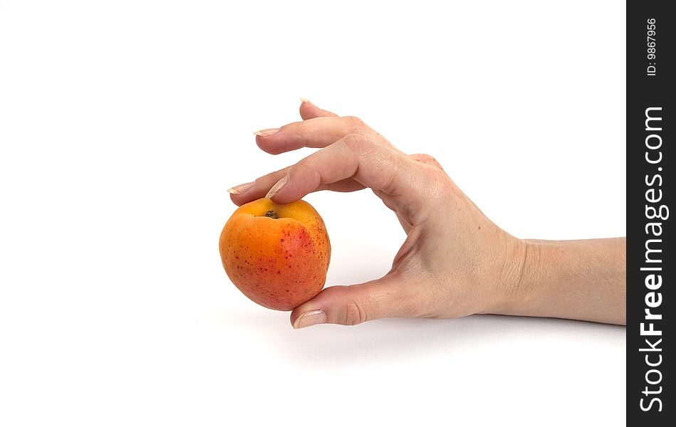 fresh apricot  isolated on white