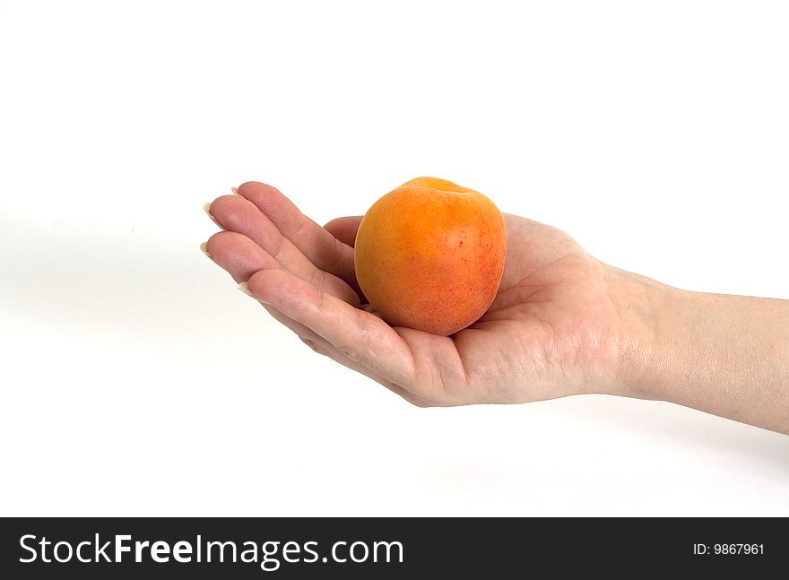 Fresh apricot  isolated on white