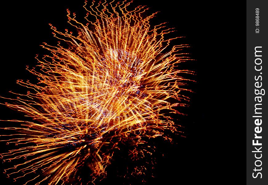 Fireworks shot captured in Florida with a stringy light trail effect. Fireworks shot captured in Florida with a stringy light trail effect