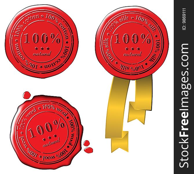 Sale Wax Stamp - Vector Set