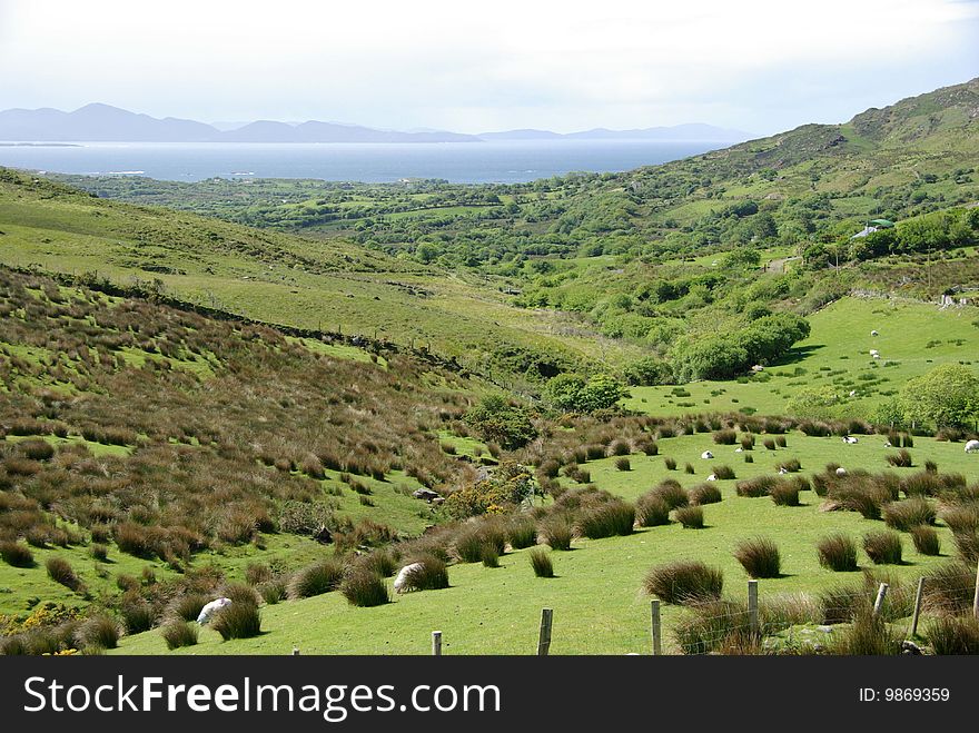 Landscape in the Ring of Kerry, in Ireland. Landscape in the Ring of Kerry, in Ireland