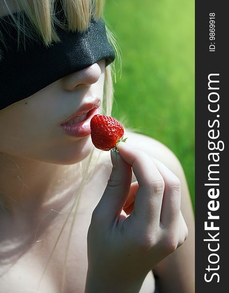 French Girl With Strawberry