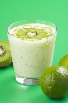 Refreshment And Creamy Milkshake Kiwi And Lime Stock Image Refreshment And Creamy Milkshake Kiwi And Lime Stock Image
