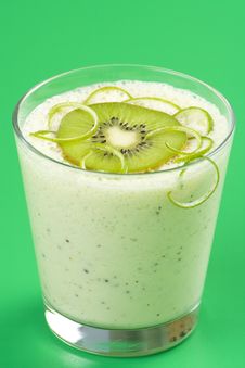 Refreshment And Creamy Milkshake Kiwi And Lime Stock Photography Refreshment And Creamy Milkshake Kiwi And Lime Stock Photography