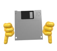 Mr Floppy Disc Two Thumbs Down Royalty Free Stock Photography Mr Floppy Disc Two Thumbs Down Royalty Free Stock Photography
