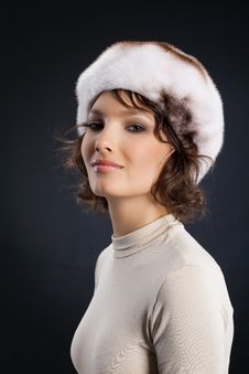 Woman In A Fur Hat Royalty Free Stock Photos