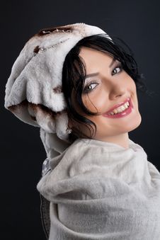 Woman In A Fur Hat Royalty Free Stock Images