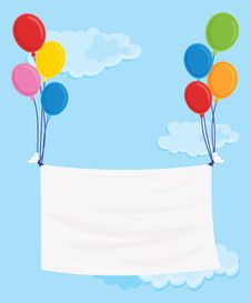 Balloons Flying With Noticeboard Stock Images Balloons Flying With Noticeboard Stock Images