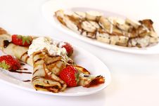 Dessert Plate Witn Pancakes And Strawberry Stock Photo Dessert Plate Witn Pancakes And Strawberry Stock Photo