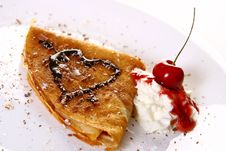 Dessert Plate Witn Pancakes And Strawberry Stock Images Dessert Plate Witn Pancakes And Strawberry Stock Images