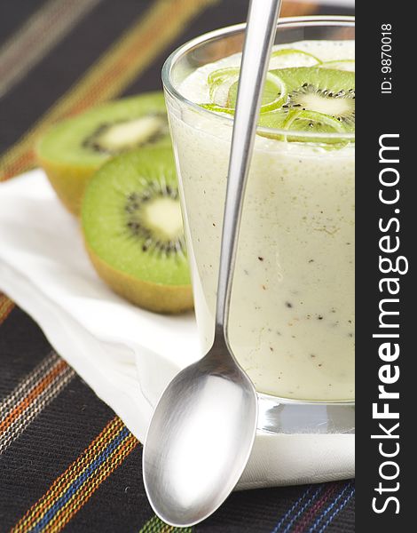 Refreshment and creamy milkshake  kiwi and lime