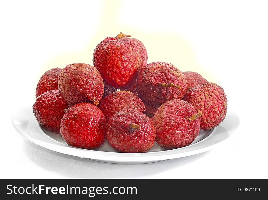 Isolated Fresh Organic Lychee with White Background. Isolated Fresh Organic Lychee with White Background