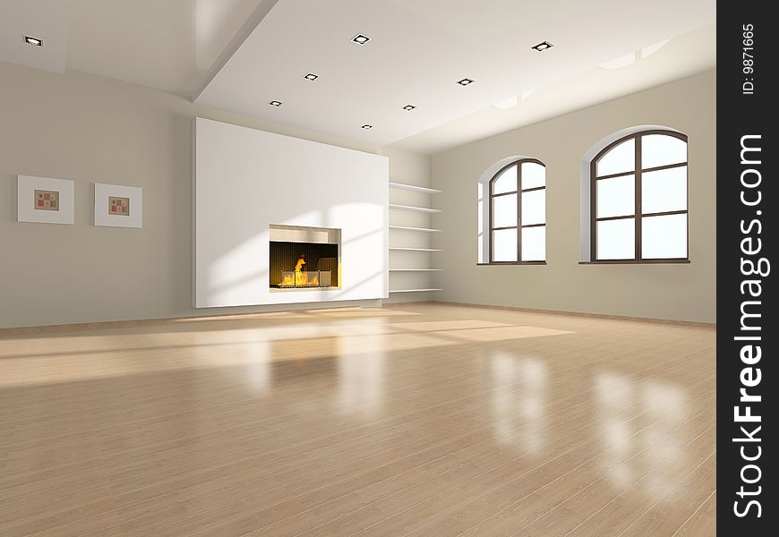 Interior of a hall without furniture. Interior of a hall without furniture