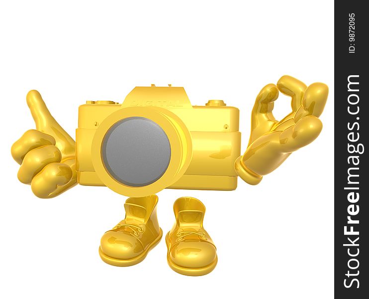 Mr digital camera thumbs up mascot character. Mr digital camera thumbs up mascot character