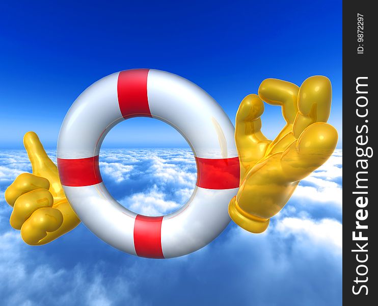 Lifebuoy safer 3d render illustration