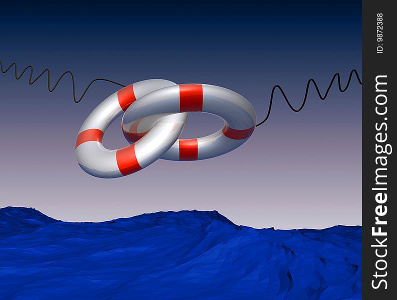 Lifebuoy safer 3d render illustration. Lifebuoy safer 3d render illustration