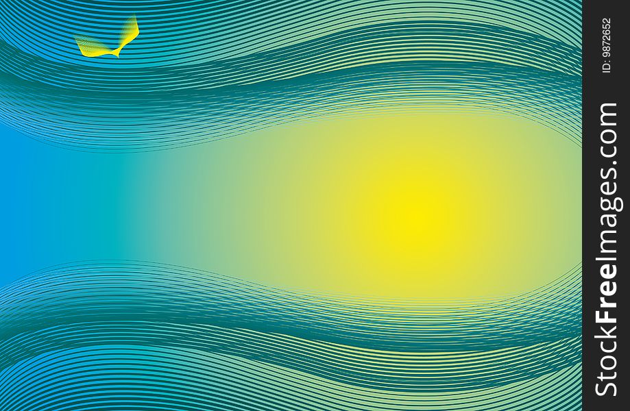 Background formed from waveform in blue and yellow. Background formed from waveform in blue and yellow