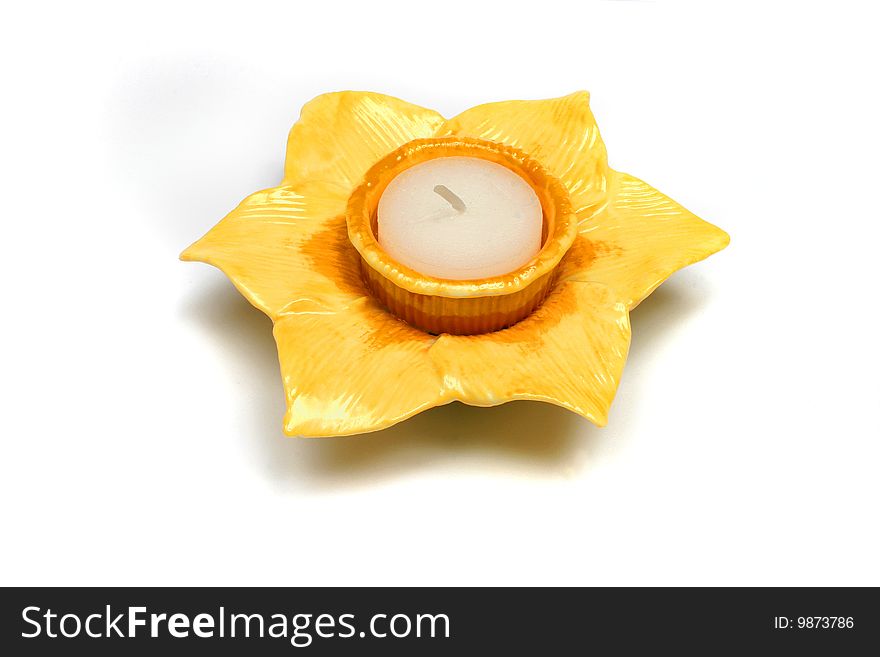 Candle isolated on white background