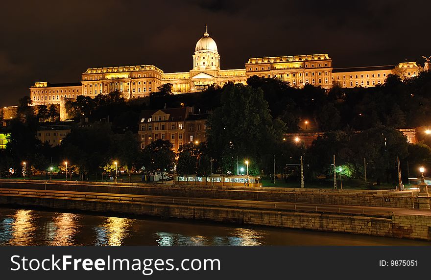 Night view of Royal Residence - Hungary Budapest. Night view of Royal Residence - Hungary Budapest