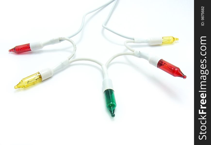 Five colored bulbs to wiring. Five colored bulbs to wiring