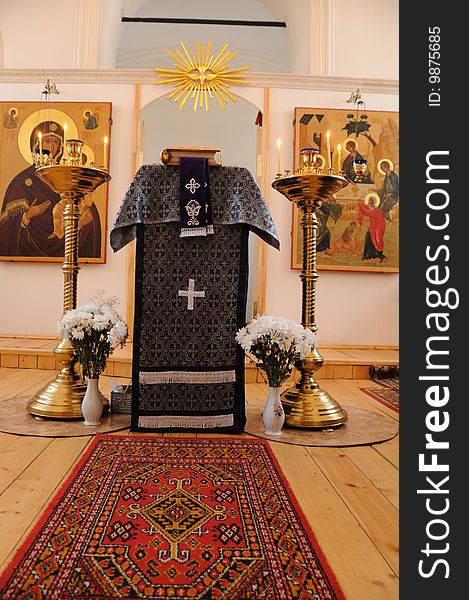 Interior of church of a female monastery. Interior of church of a female monastery