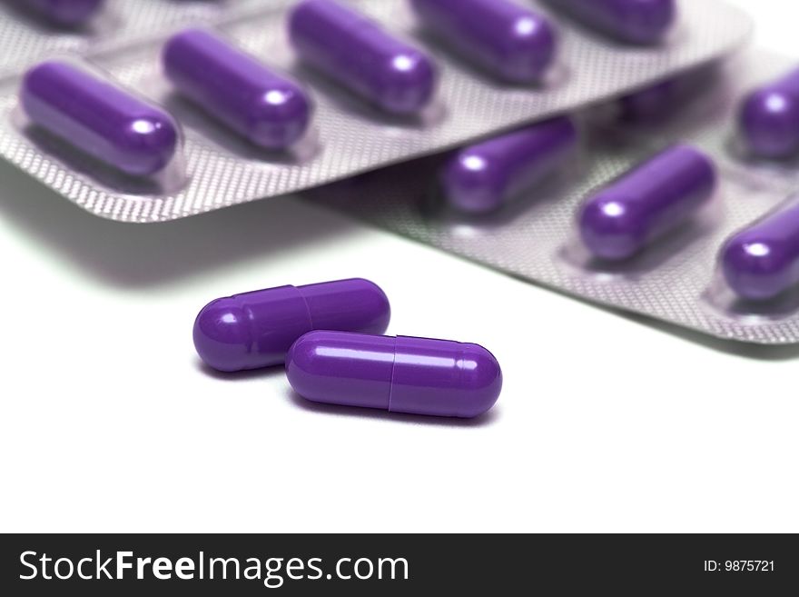 Packs Of Pills Isolated
