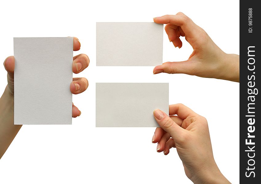 A card blank in a hand