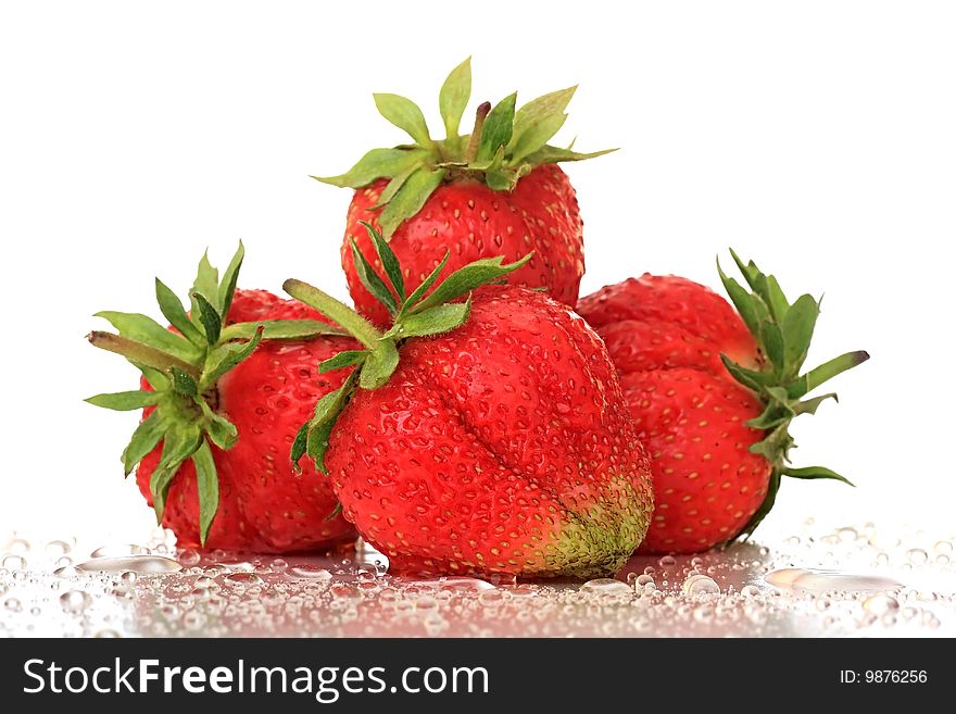 Delicious strawberry. Ripe red berry.