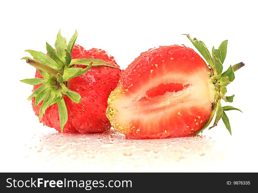 Delicious strawberry. Ripe red berry.