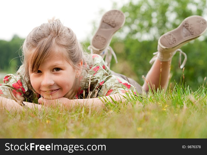 Young talented girl is posing like a little model. Young talented girl is posing like a little model