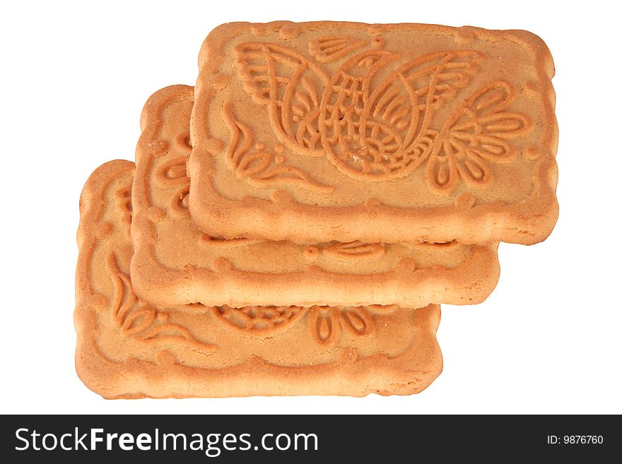 Sweet cookies on a white background