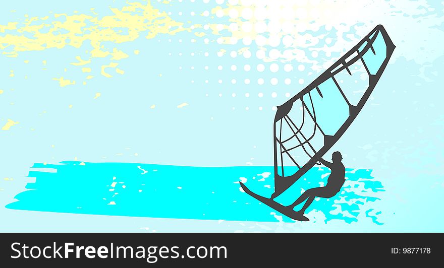 Windsurfing - Vector  Illustration