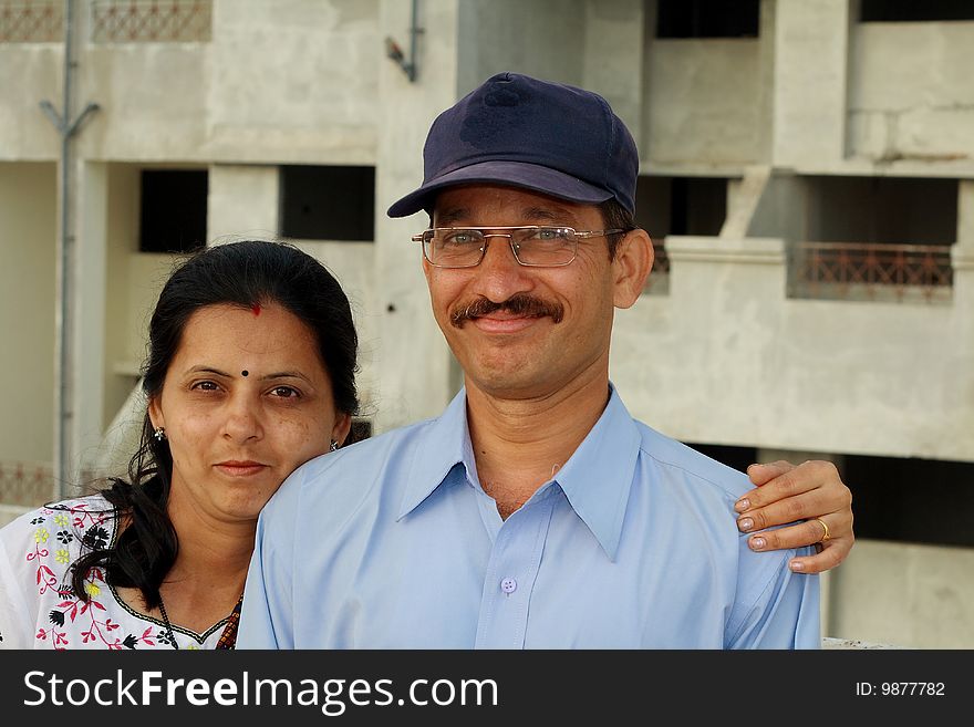 A nice Indian husband and wife sharing their happy moments. A nice Indian husband and wife sharing their happy moments.