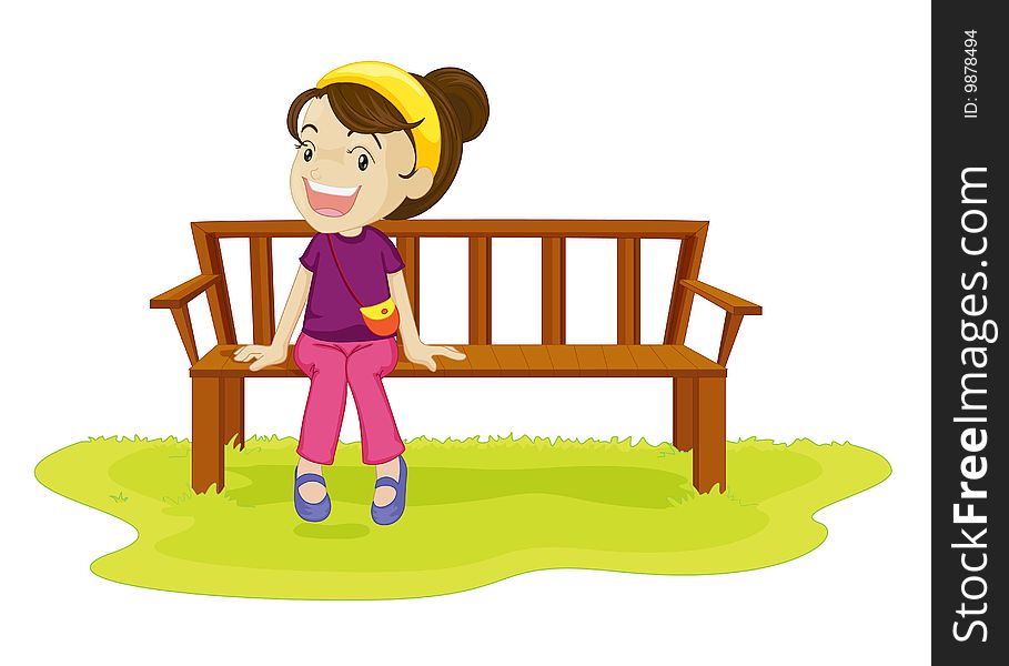 Girl Sitting On A Bench