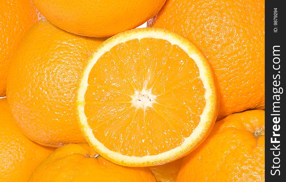 Fresh oranges as abstract background