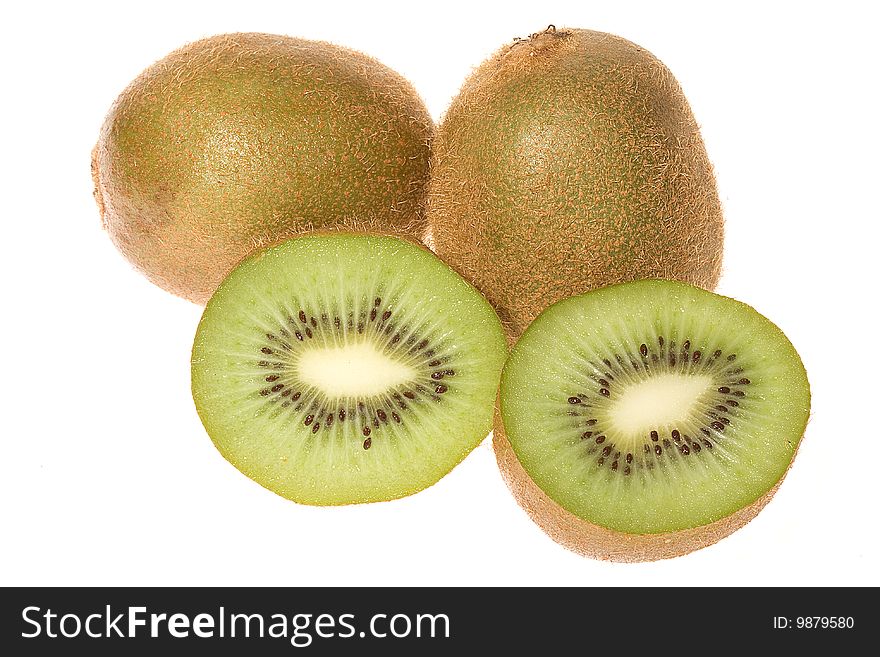 Fresh  kiwi on white background