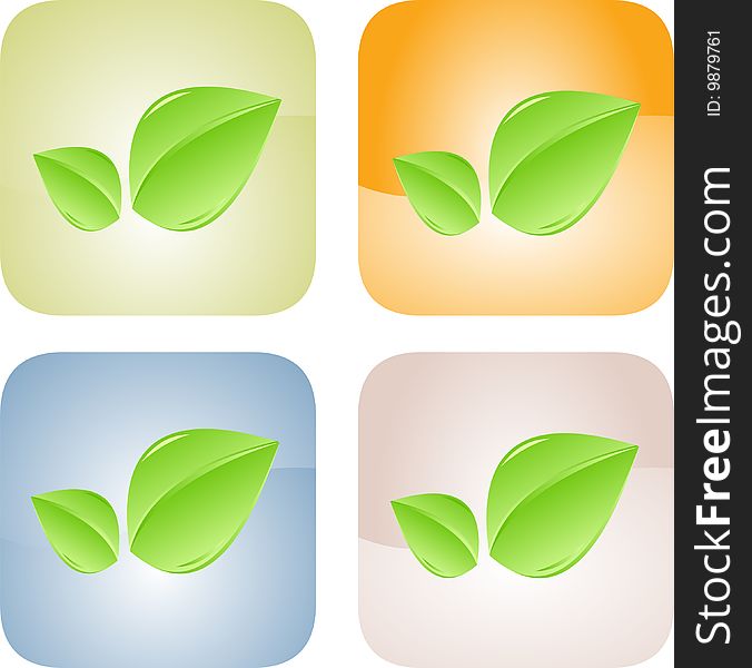 Set of blank, realistic vector leaf. Check my portfolio for more realistic stickers!. Set of blank, realistic vector leaf. Check my portfolio for more realistic stickers!