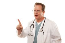 Male Doctor With One Finger Up Royalty Free Stock Photography Male Doctor With One Finger Up Royalty Free Stock Photography