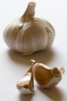 Garlic Head And Two Cloves Stock Photos Garlic Head And Two Cloves Stock Photos