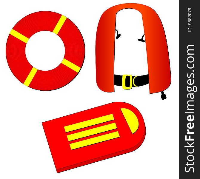 An illustration of sea rescue equipment