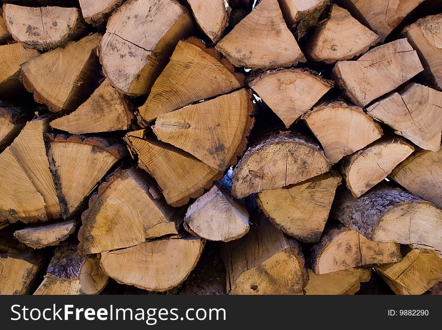 Wood texture - wood prepared for winter.