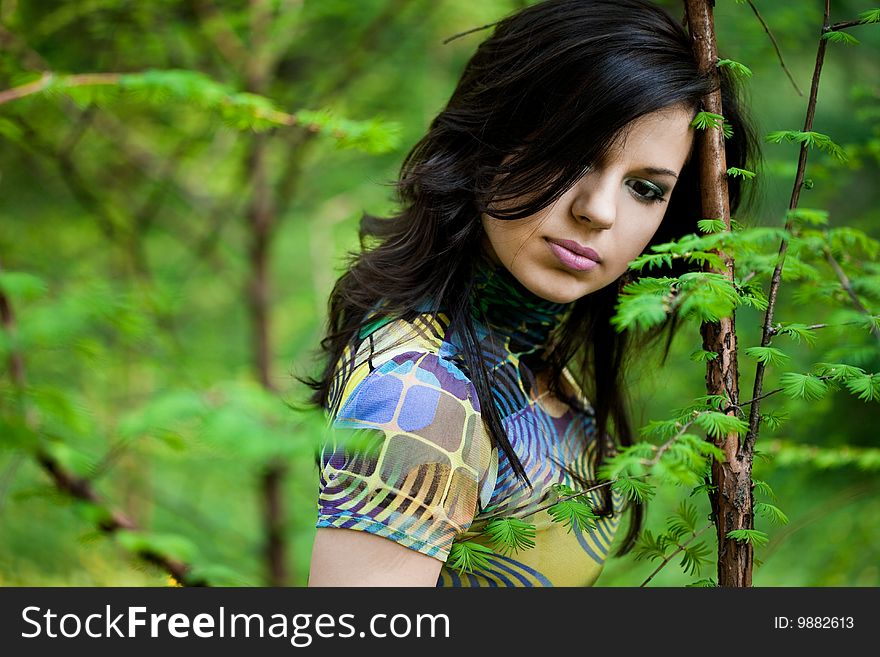 Girl in a forest